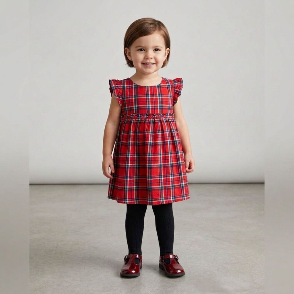 Gymboree Toddler Girl Red Plaid Holiday Dress Size 2T Classic Festive Outfit